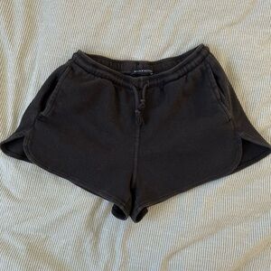 Brandy Melville Charcoal Waffle-Knit Athletic Shorts